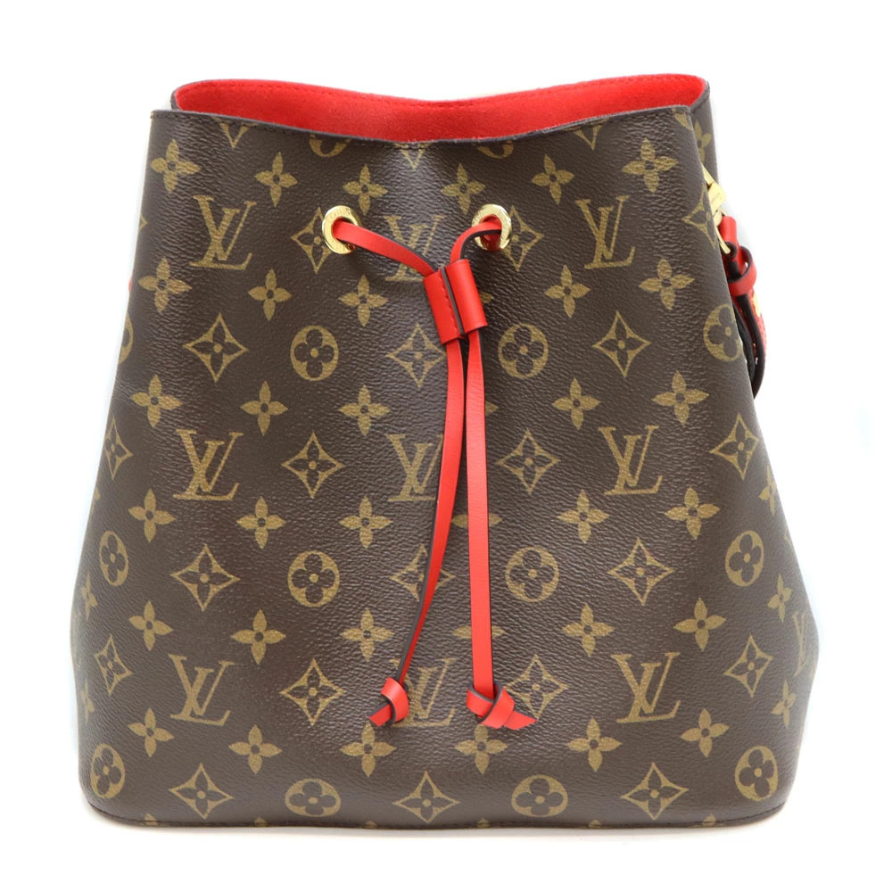 LOUIS VUITTON Neo Noe Shoulder Bag Monogram Canvas Coquelicot Red Brown Red LV